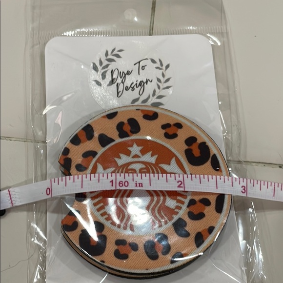 Handmade Leopard Print Car Coasters - Picture 4 of 4